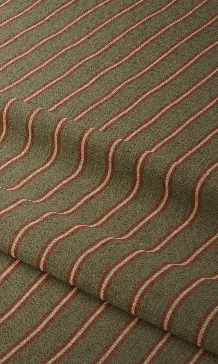 Striped Free Fabric Material Sample (Green & Red)