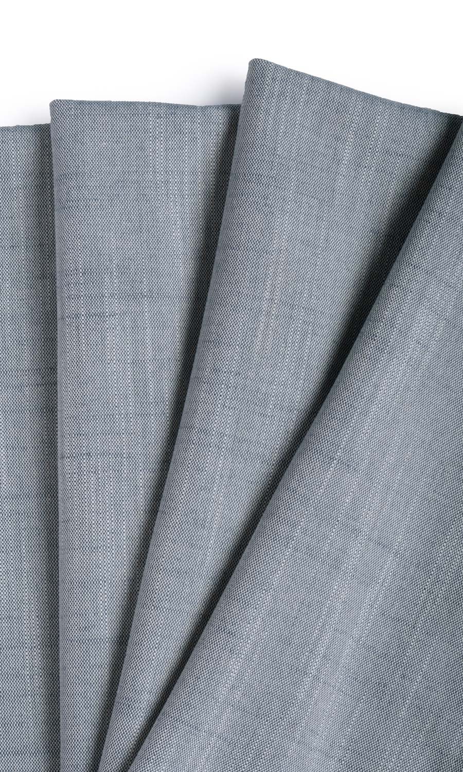 Plain Linen Texture Window Treatments Fabric By the Yard (Denim Blue)