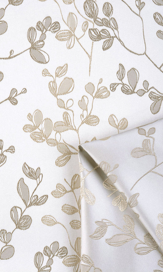 Floral Home Décor Fabric By the Yard (Cream/ Beige)