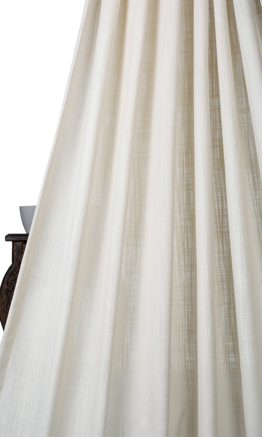 Semi-Sheer Fabric Sample for Roman Blinds & Shades (Warm Ivory/ Pale Beige)