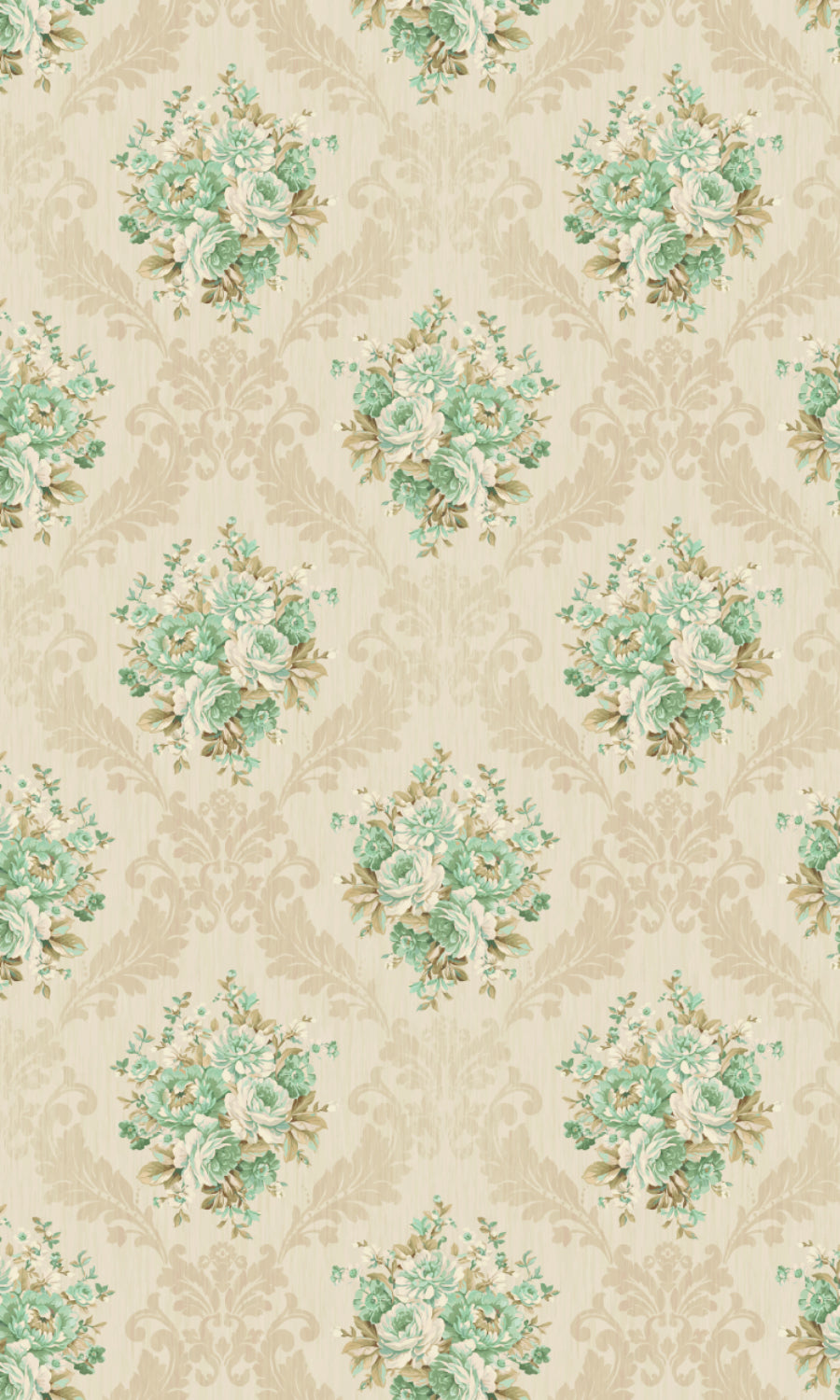 Dimout Floral Home Textile Fabric Material Sample (Beige/ Moss/ Aqua)