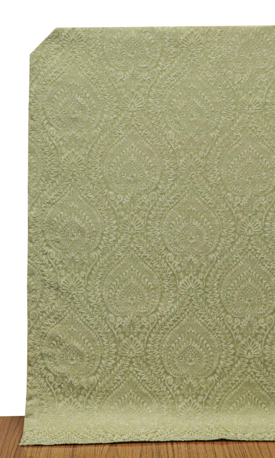 Textured Floral Window Treatments Fabric Sample (Green)
