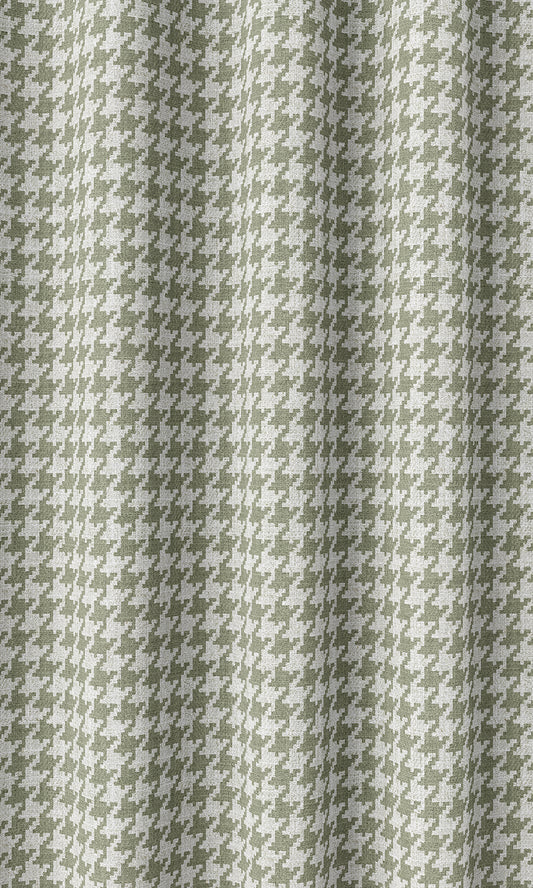 Houndstooth Patterned Blinds (Green/ White)