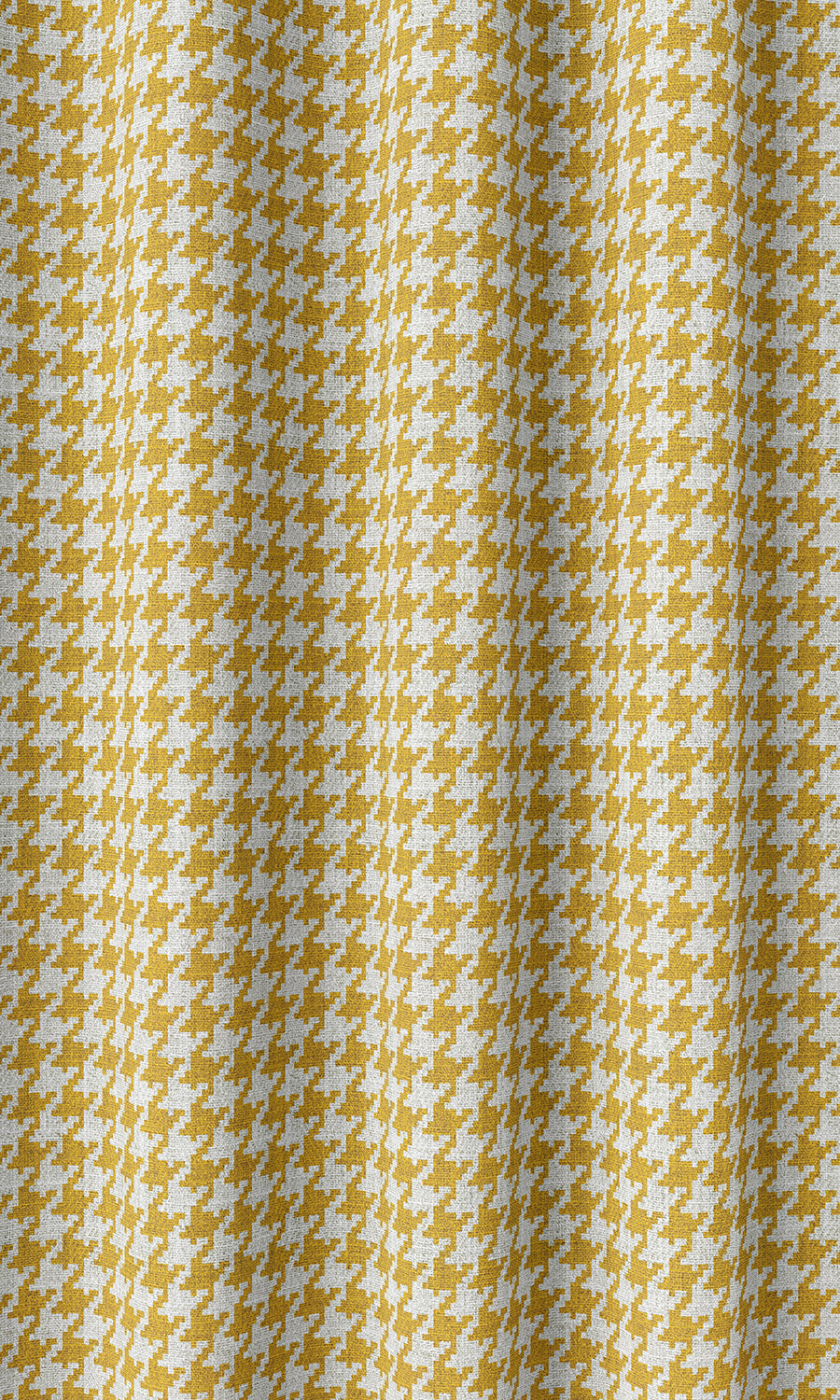 Houndstooth Home Décor Fabric By the Metre (Deep Yellow/ White)