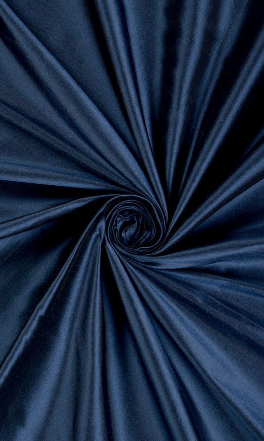 Shantung Silk Home Décor Fabric By the Yard (Midnight Blue/ Navy)