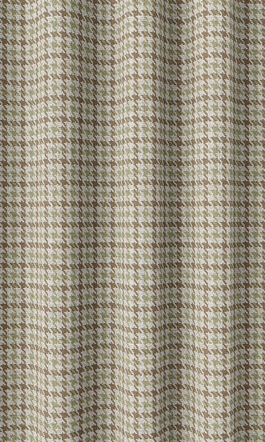 Houndstooth Patterned Blinds (Brown & Green)