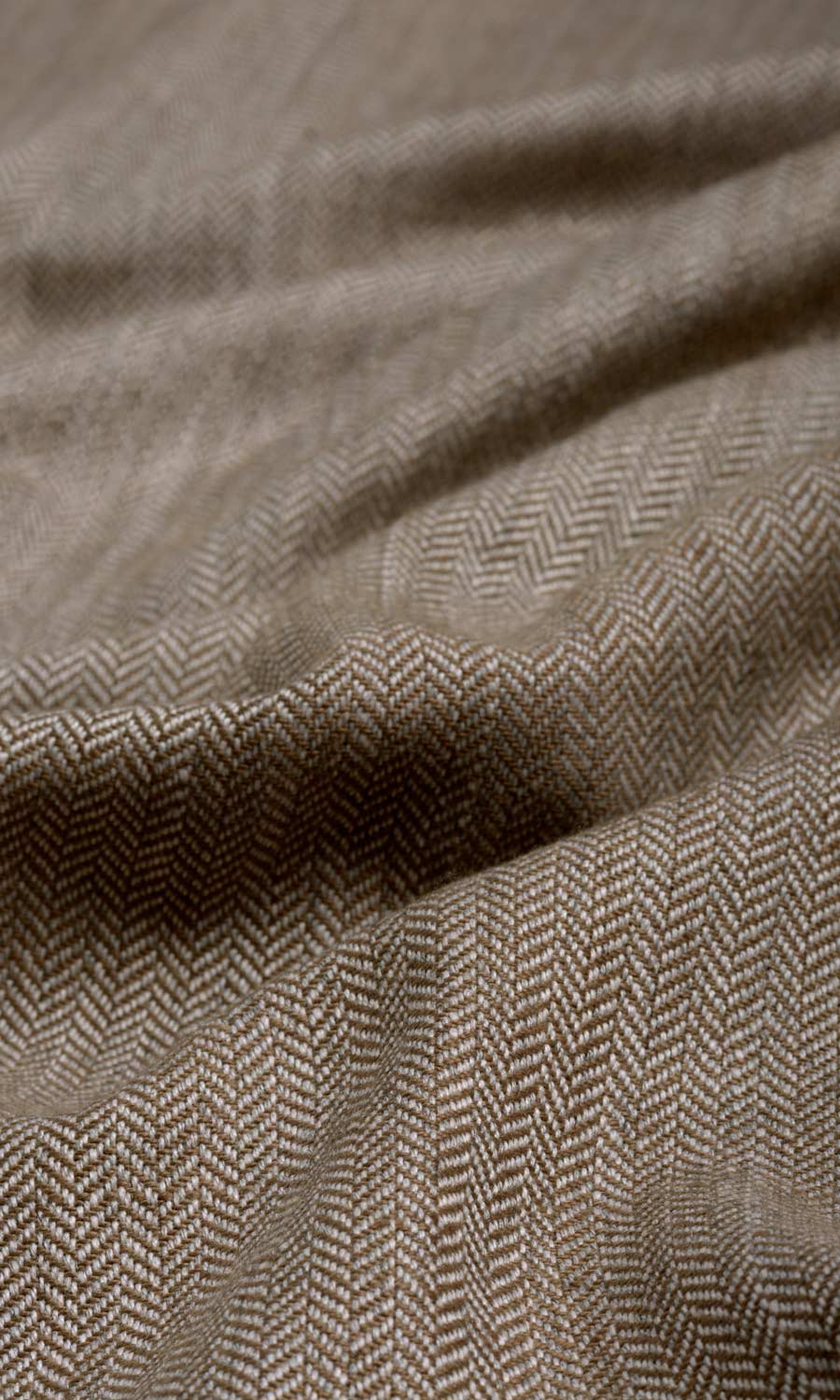 Herringbone Textured Home Textile Fabric Material By the Yard (Brown)
