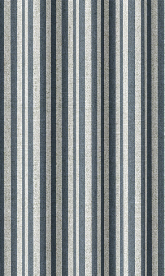 Modern Striped Print Blinds (Petrol Blue/ White)