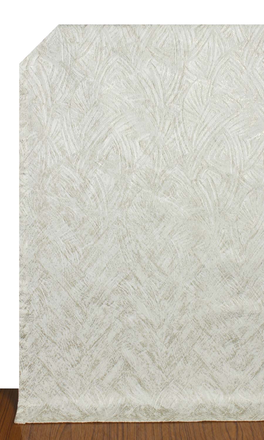Patterned Poly-Cotton Window Treatments Fabric Sample (Pale Beige/ Cream)