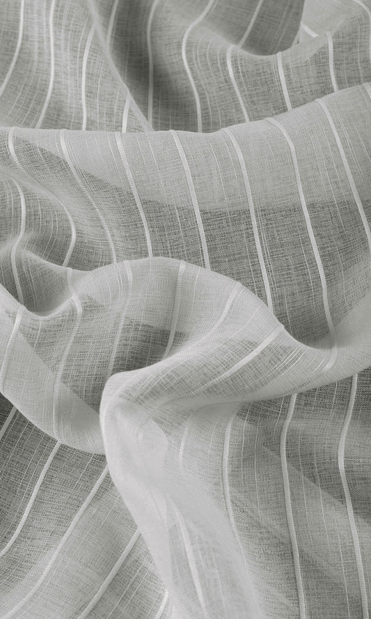 Striped Sheer Home Décor Fabric By the Yard (Grey)