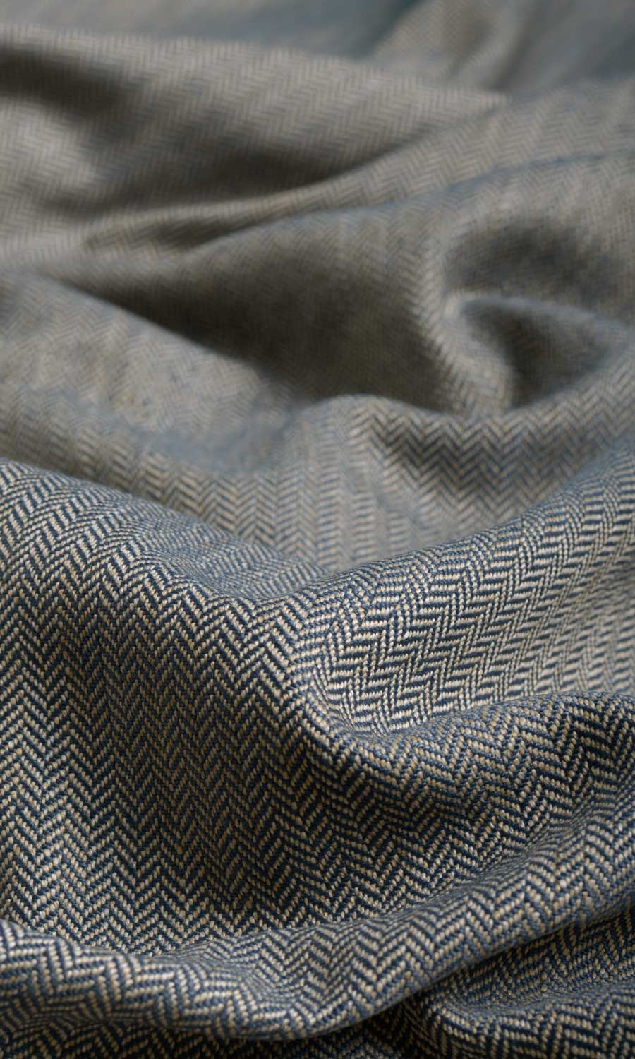 Herringbone Free Fabric Material Sample (Navy Blue/ Brown/ Grey)