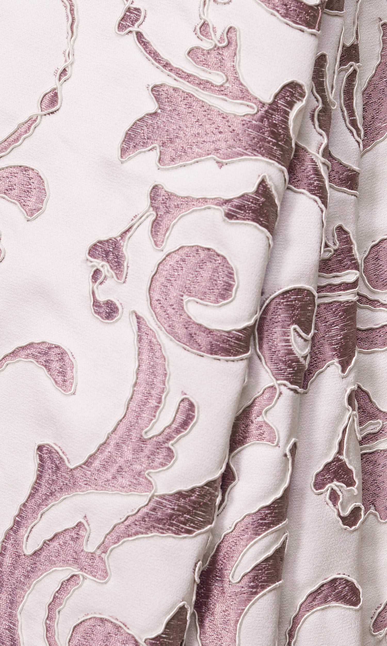 Damask Window Treatments Fabric By the Yard (Mauve Pink/ White)