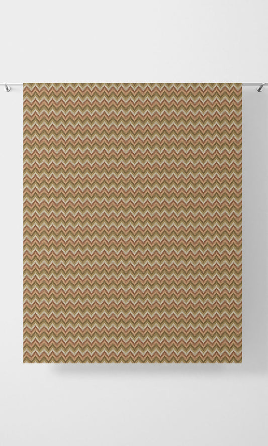 Chevron Patterned Blinds (Green/ Salmon Pink)