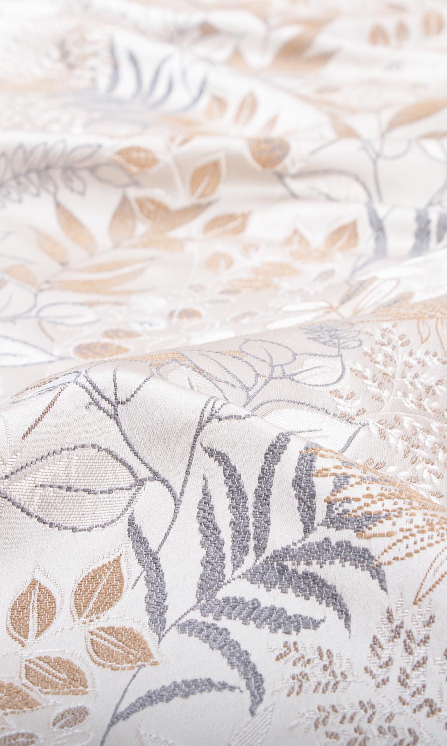 Botanical Home Textile Fabric Material Sample (Gray)