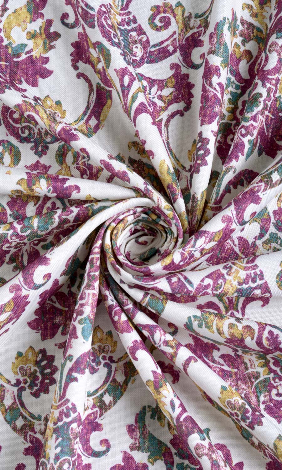 Damask Print Fabric By the Yard for Curtains & Drapes (Pink/ Purple)