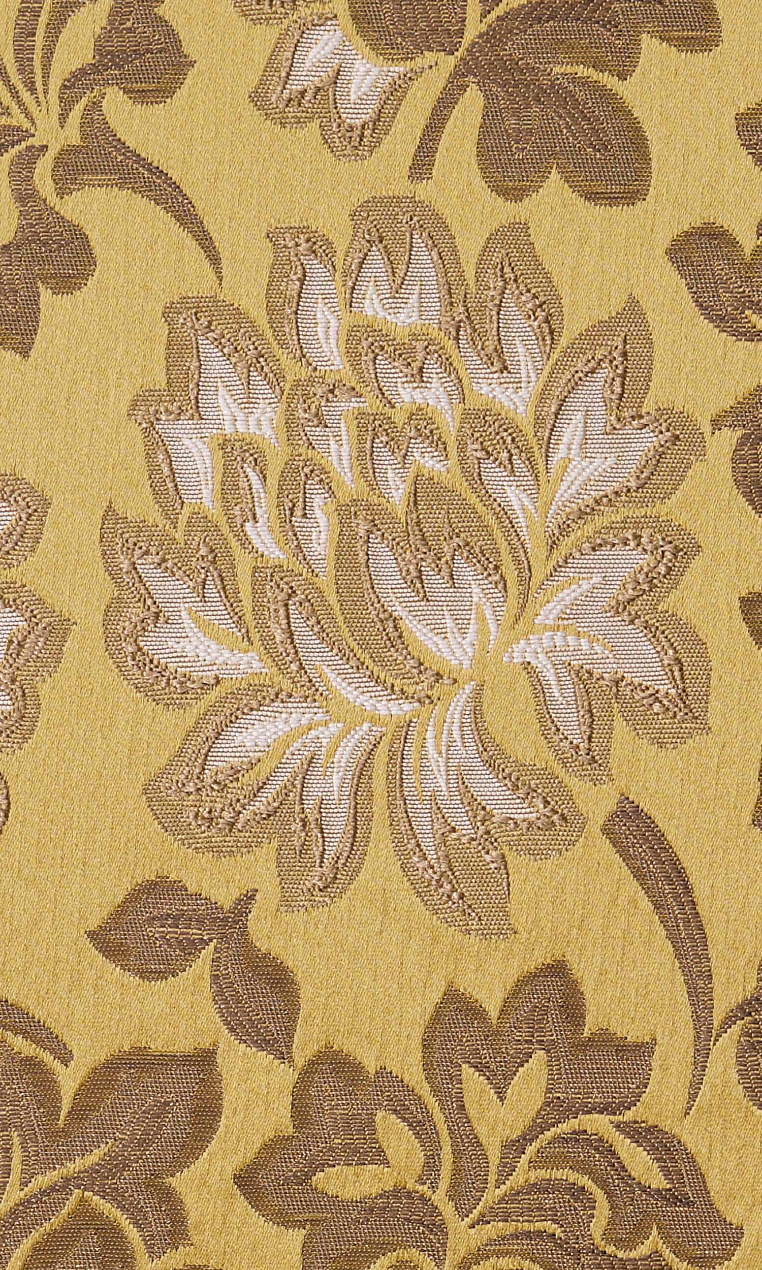 Floral Home Textile Fabric Material By the Yard (Mustard)