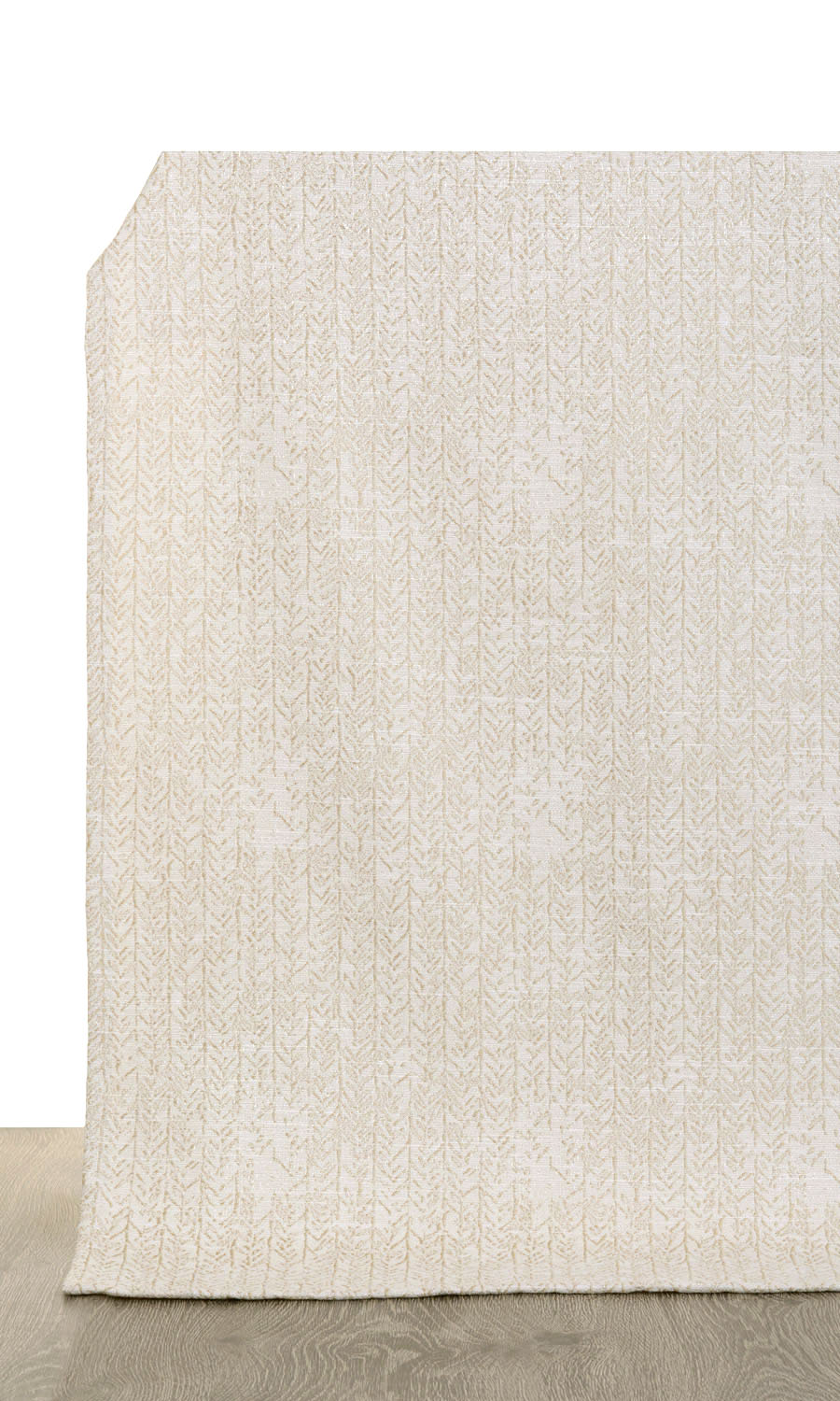 Herringbone Print Window Treatments Fabric Sample (Off White/ Pale Beige)