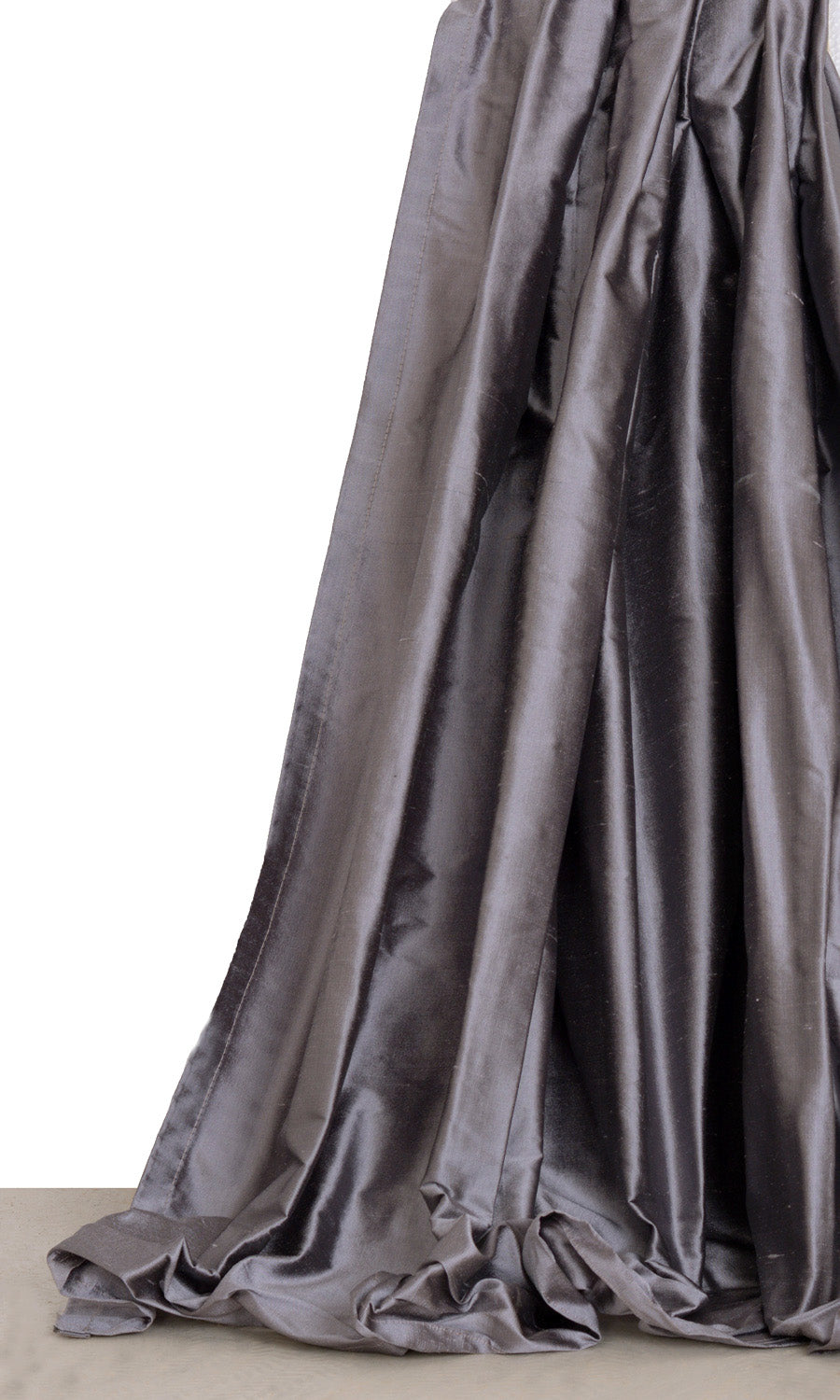 Shantung Silk Window Treatments Fabric By the Yard (Grey/ Purple)