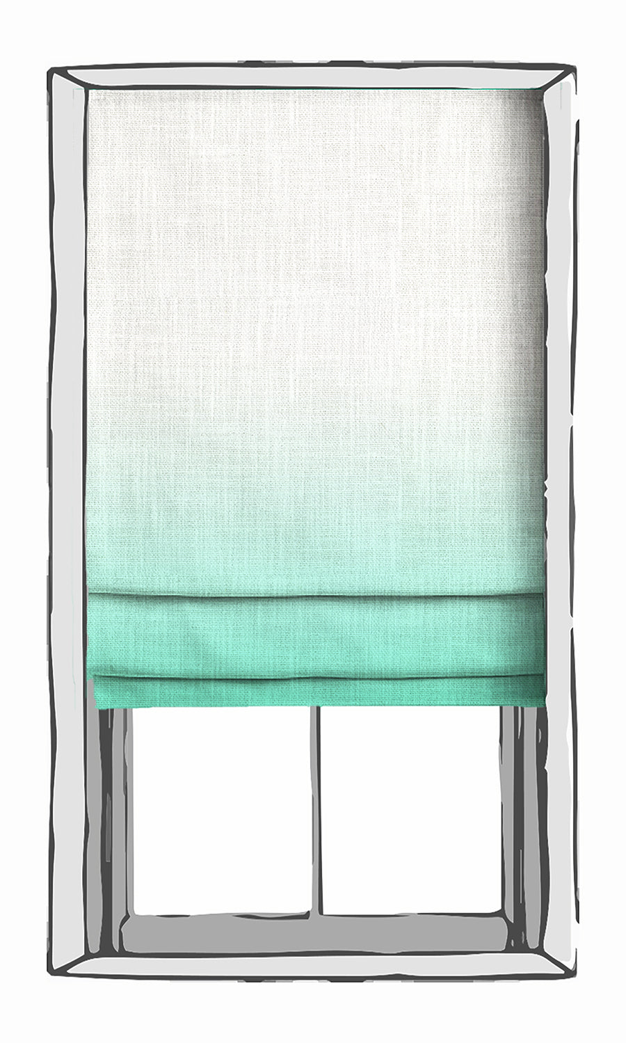 2-Tone Ombre Window Treatments Fabric By the Yard (Seafoam Green)