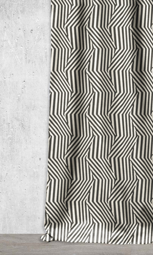 Geo Print Blinds (Black/ Ivory)