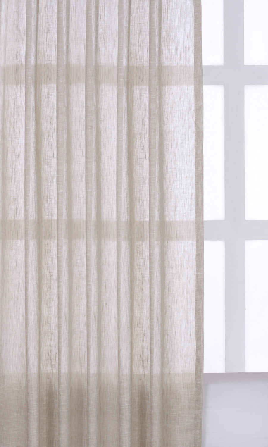 Linen Sheer Home Textile Fabric Material By the Yard (Creamy Beige)
