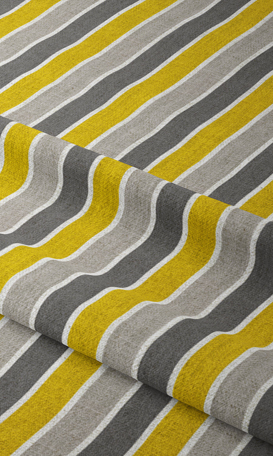 Modern Striped Home Textile Fabric Material By the Metre (Yellow/ Grey)