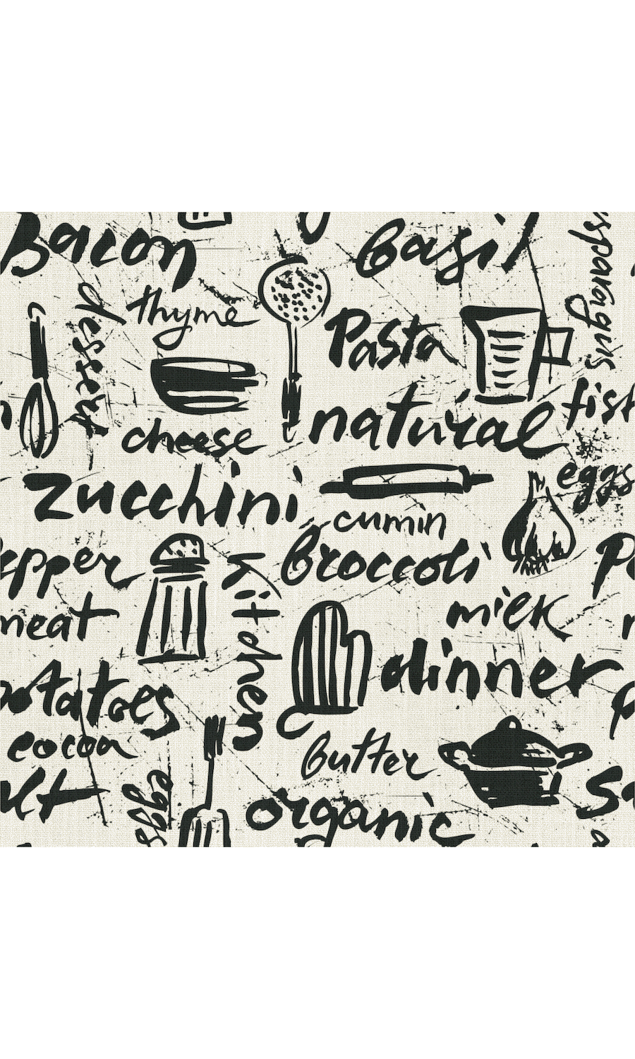 Cooking/Dining Theme Home Textile Fabric Material By the Metre (Black/ White)