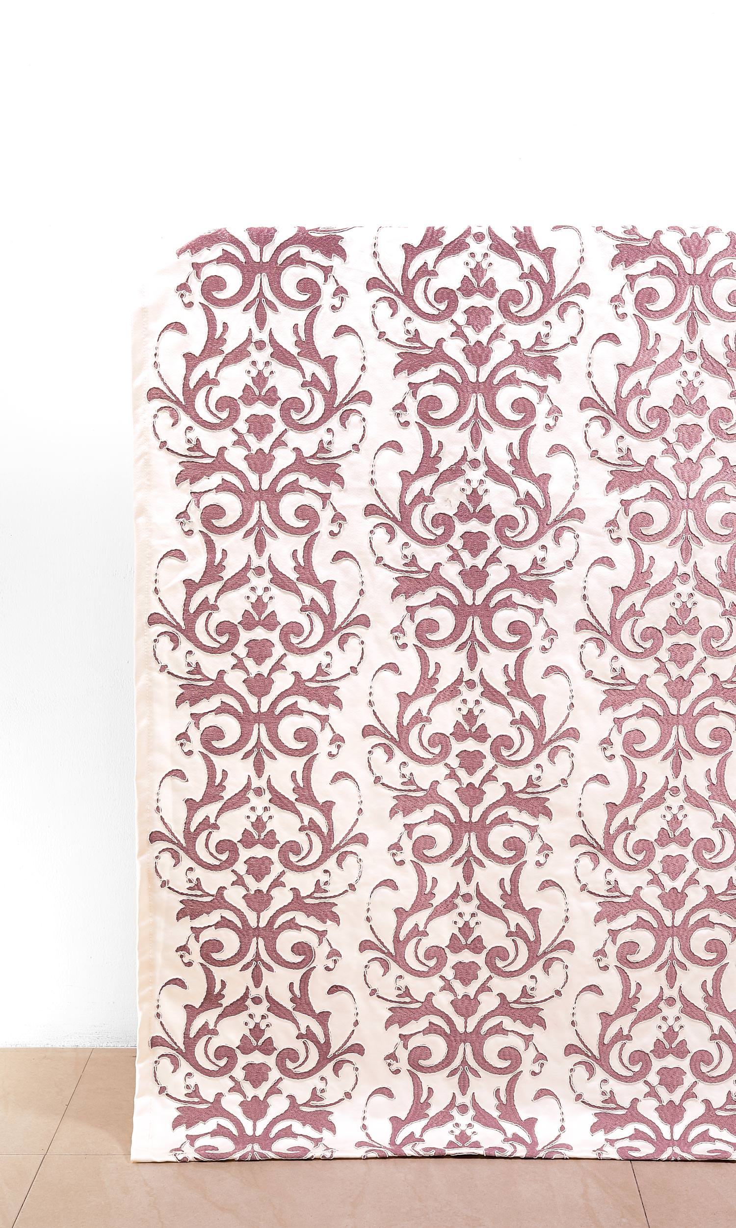 Damask Home Décor Fabric By the Yard (Mauve Pink/ White)