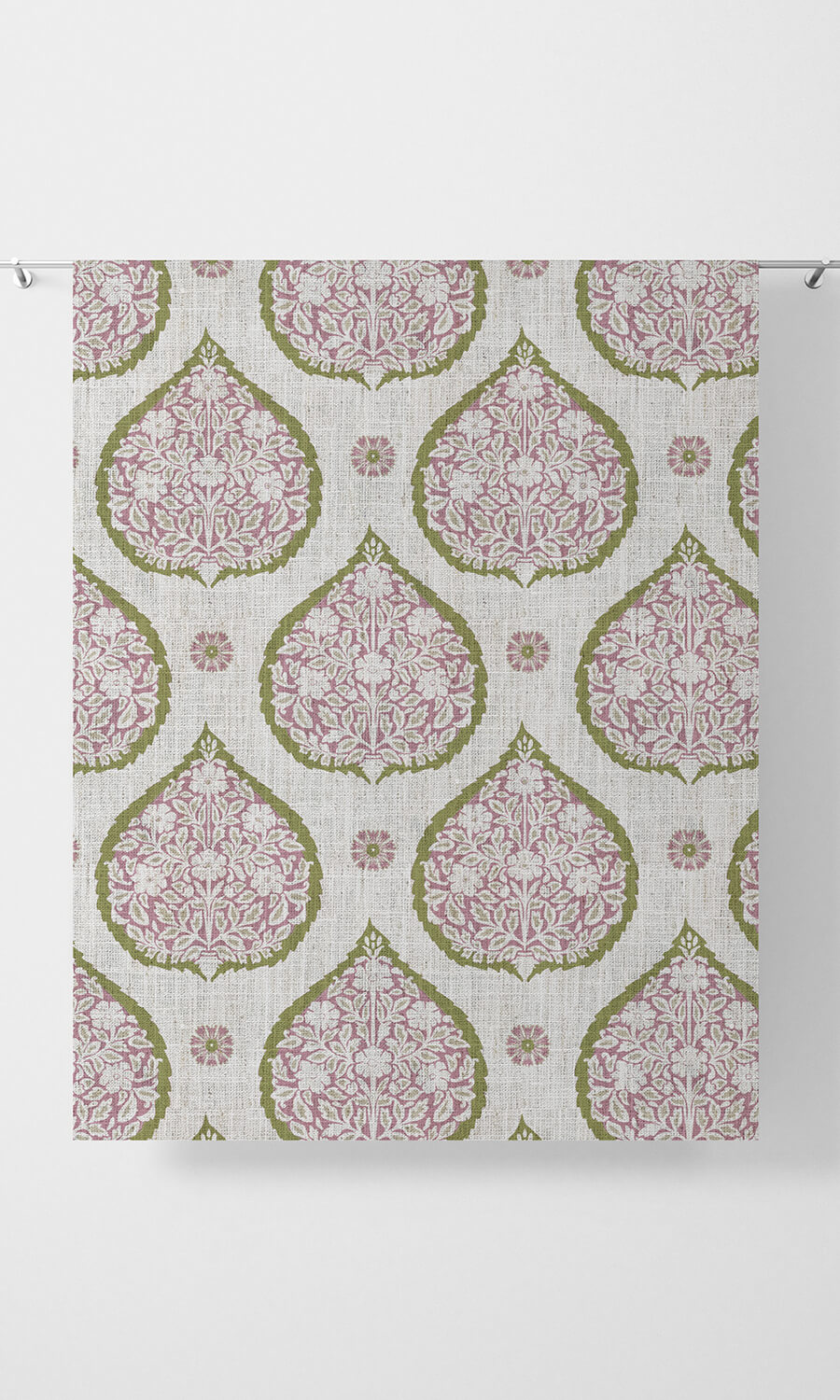 Paisley Home Décor Fabric By the Yard (Pink/ Green)