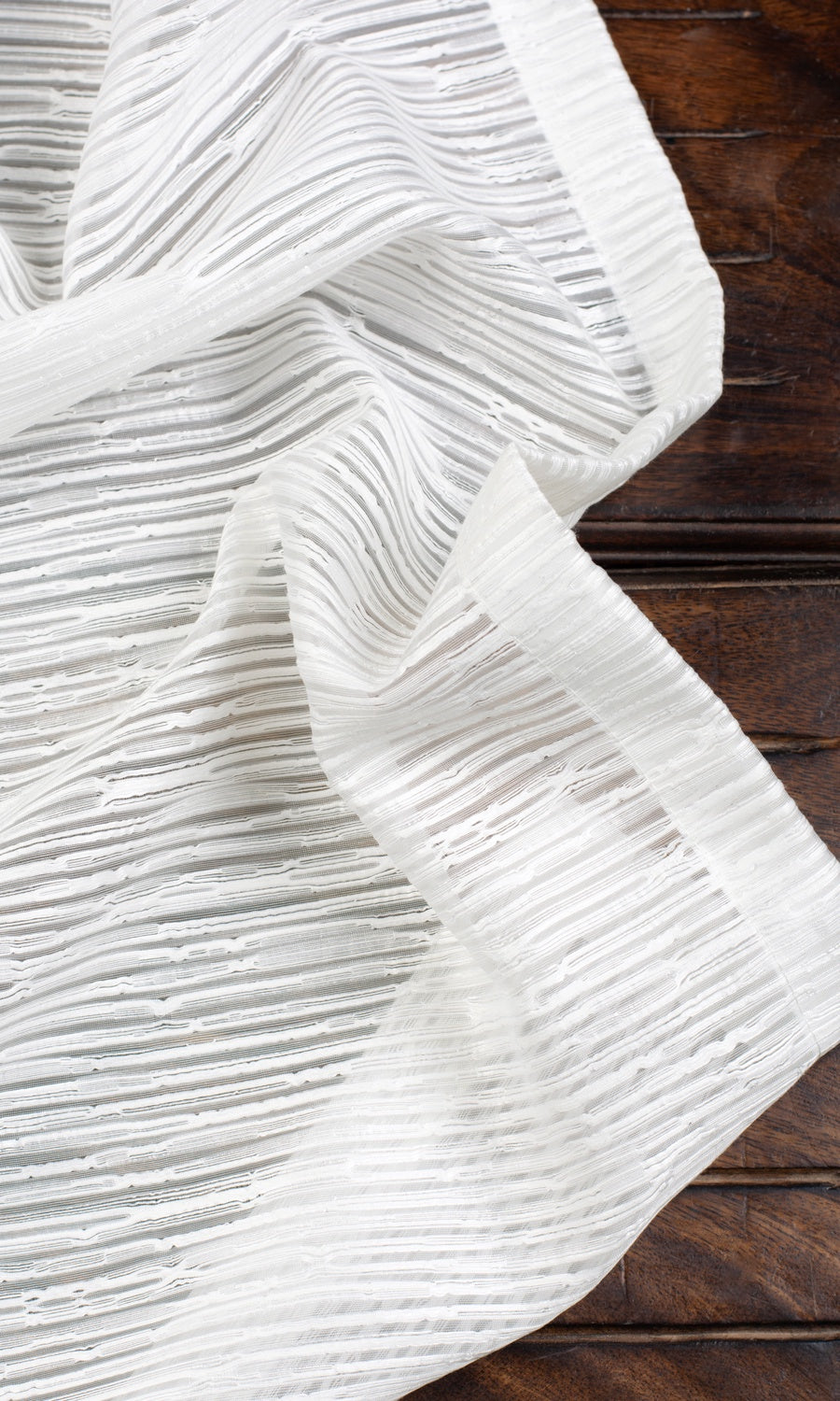 Textured Sheer Window Treatments Fabric By the Yard (White)