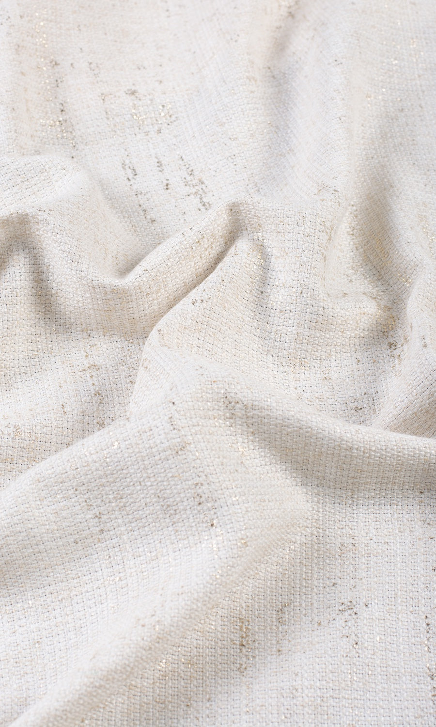 Metallic Accents Window Treatments Fabric Sample (Cream/ Golden)