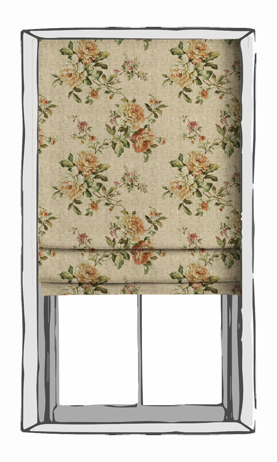 Modern Country Floral Window Treatments Fabric By the Yard (Yellow)