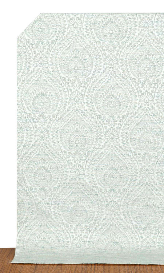 Textured Floral Home Décor Fabric By the Yard (Pale Grey/ Mint)