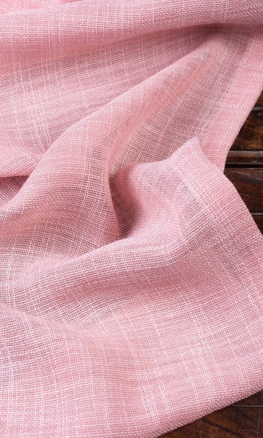 Textured Sheer Home Textile Fabric Material Sample (Pink)