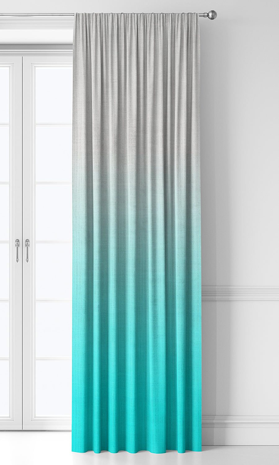 2-Tone Ombre Home Décor Fabric By the Yard (White/ Blue)