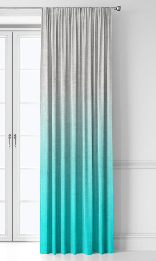 2-Tone Ombre Home Décor Fabric By the Yard (White/ Blue)