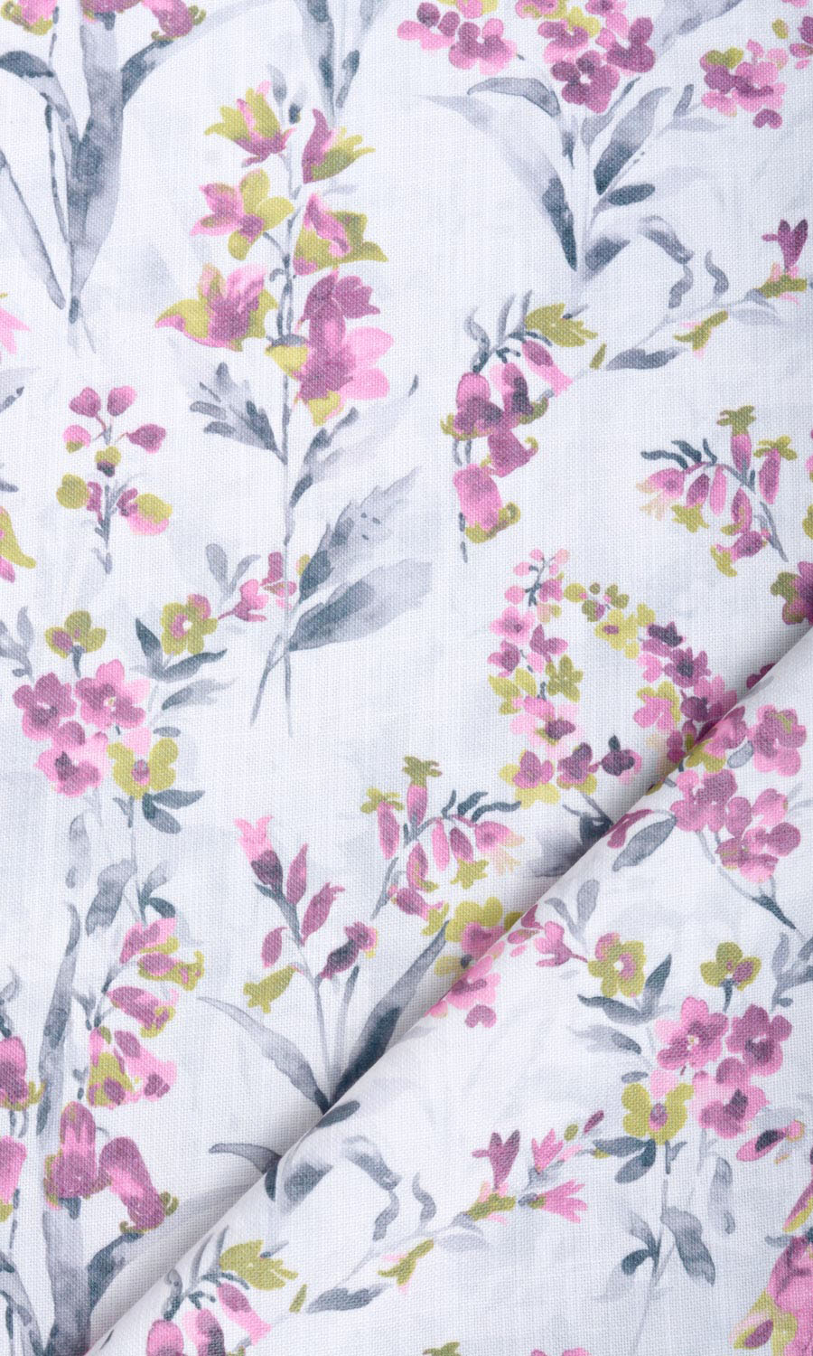 Floral Print Home Textile Fabric Material By the Yard (Pink/ Grey)