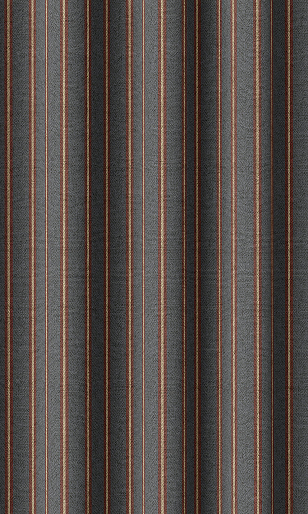 Modern Striped Home Textile Fabric Material By the Yard (Grey & Red)