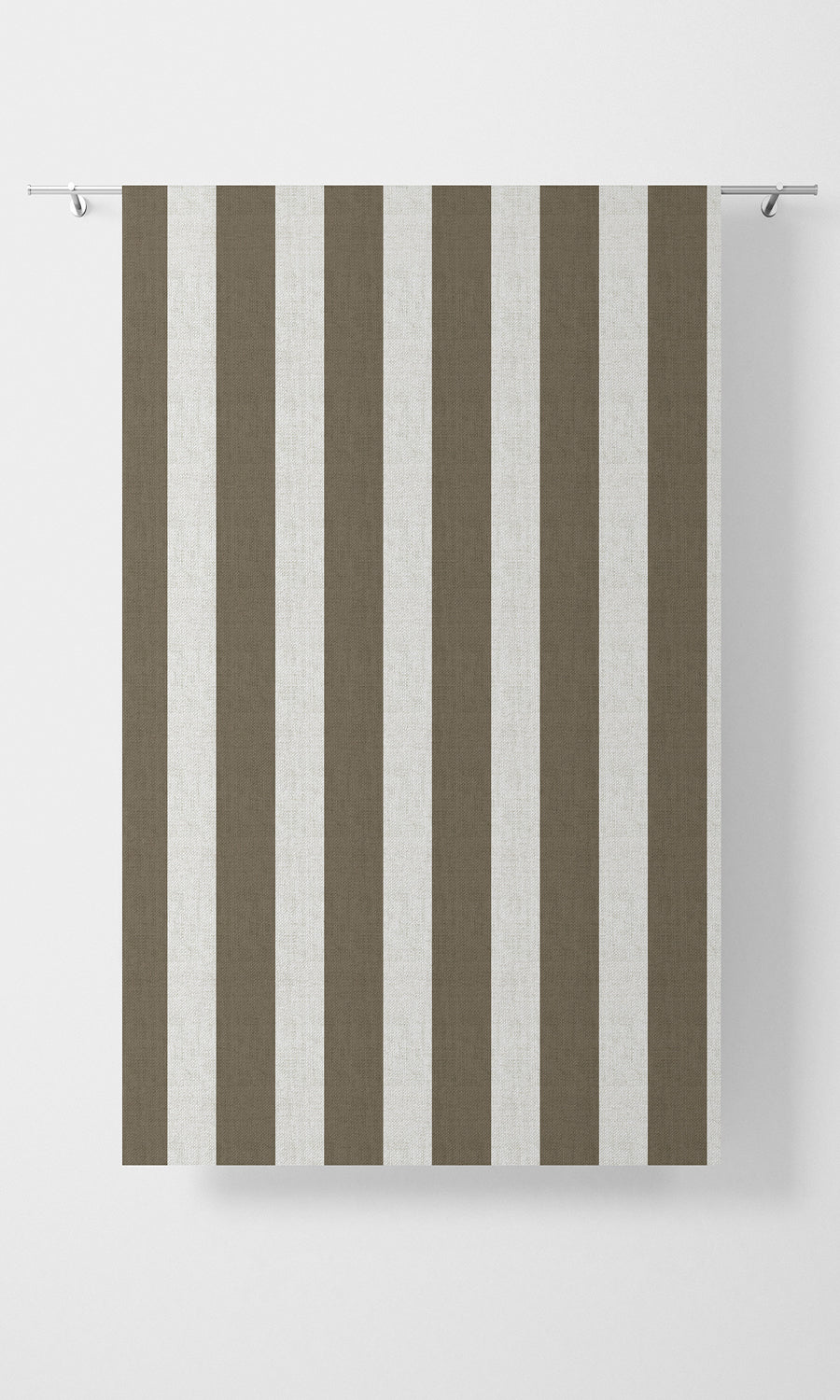 Striped Home Textile Fabric Material By the Metre (Cedar Brown/ Ivory)