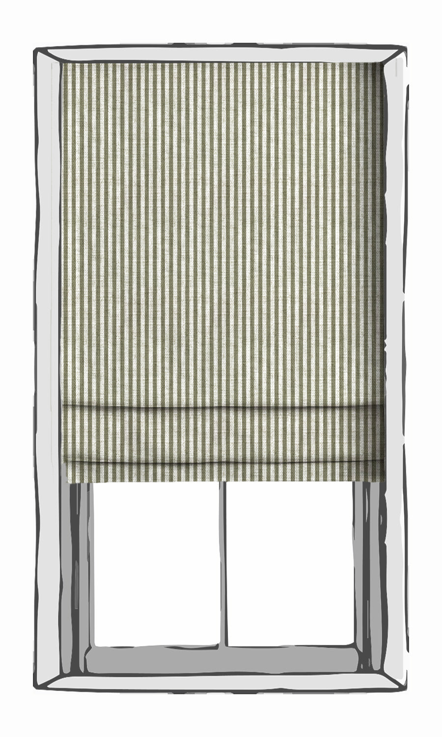 Modern Striped Fabric Material By the Yard (Green/ White)