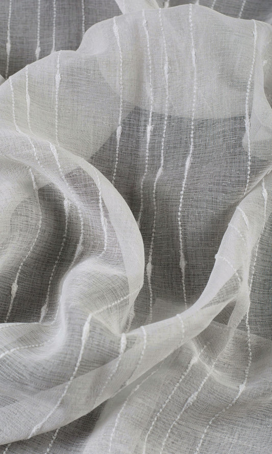 Striped Sheer Home Décor Fabric By the Yard (Grey)