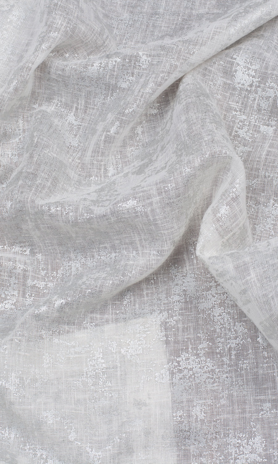 Metallic Accent Semi-Sheer Fabric Sample for Roman Blinds & Shades (White)