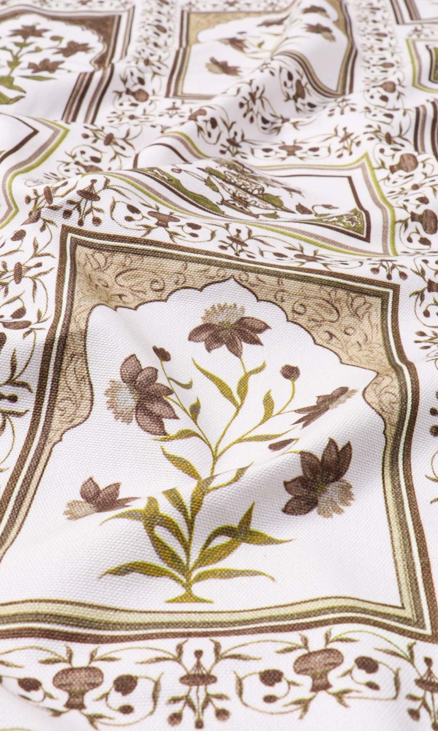 Floral Cotton Home Textile Fabric Material By the Yard (Brown/ Green)