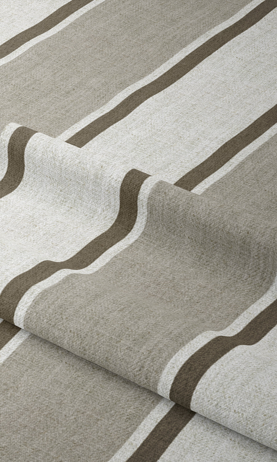 Modern Striped Print Window Treatments Fabric By the Yard (Beige/ Brown)