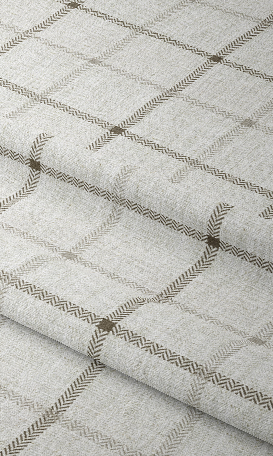 Modern Striped Print Window Treatments Fabric By the Yard (White/ Beige)