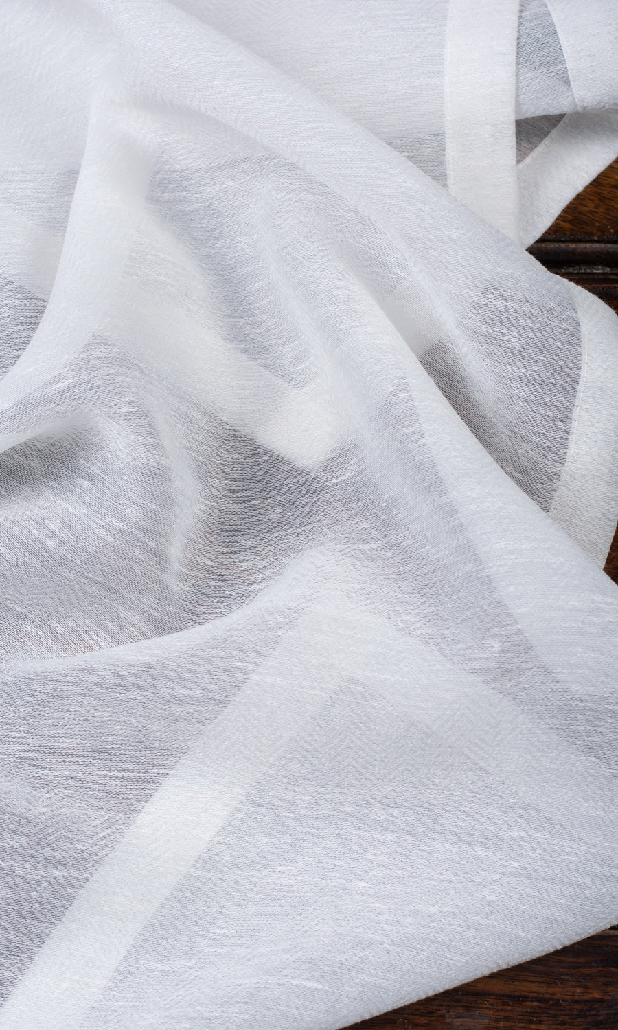 Textured Sheer Free Fabric Material Sample (White)