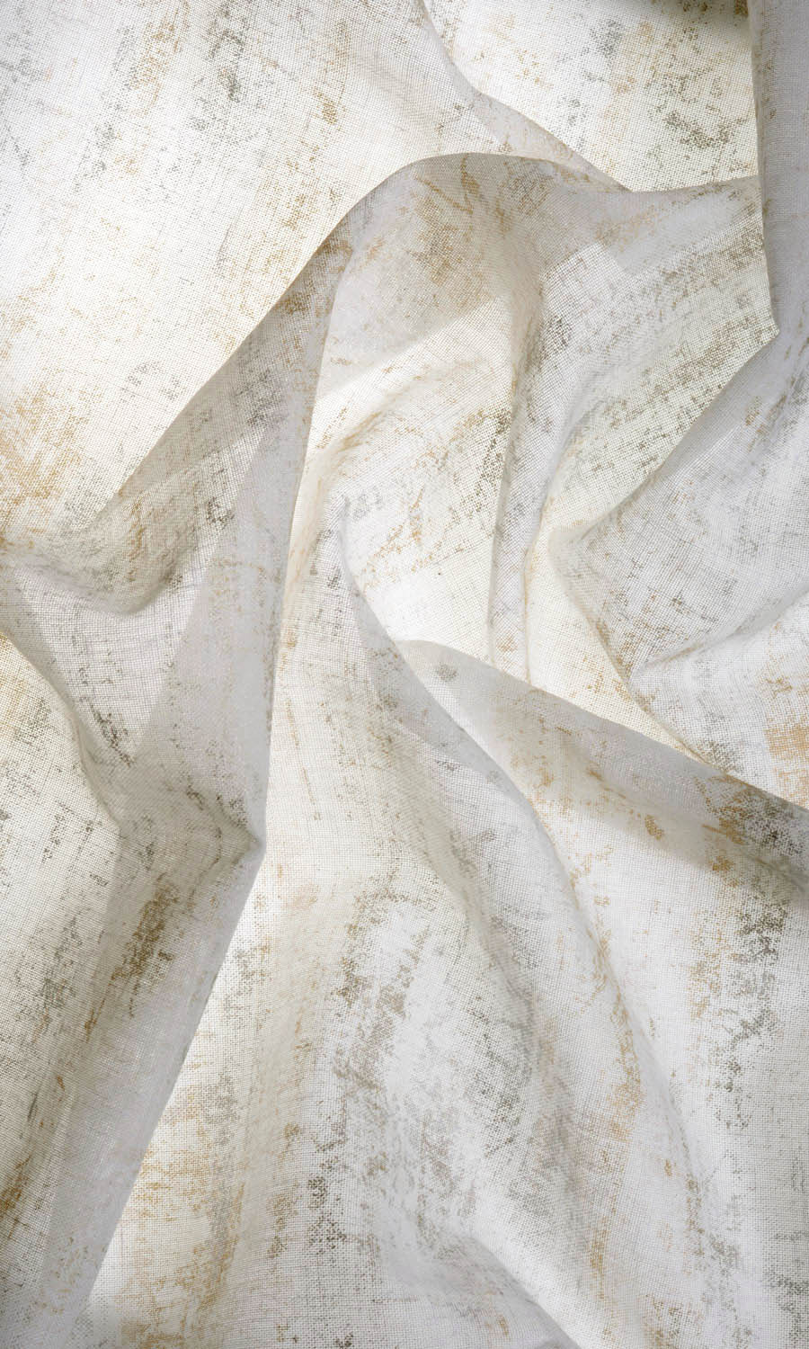 Printed Sheer Home Textile Fabric Material Sample (Metallic Golden/ Yellow)
