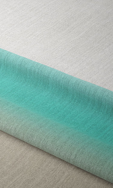 3-Tone Ombre Free Fabric Material Sample (Turquoise Blue/ Beige)
