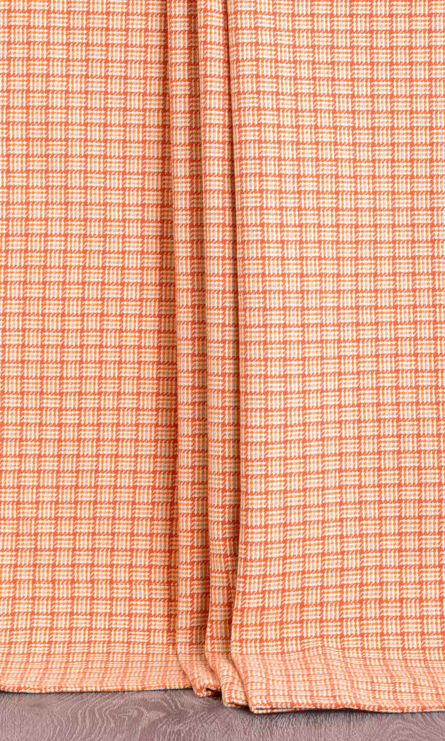 Basketweave Cotton Home Décor Fabric By the Yard (Orange/ Candy Red)
