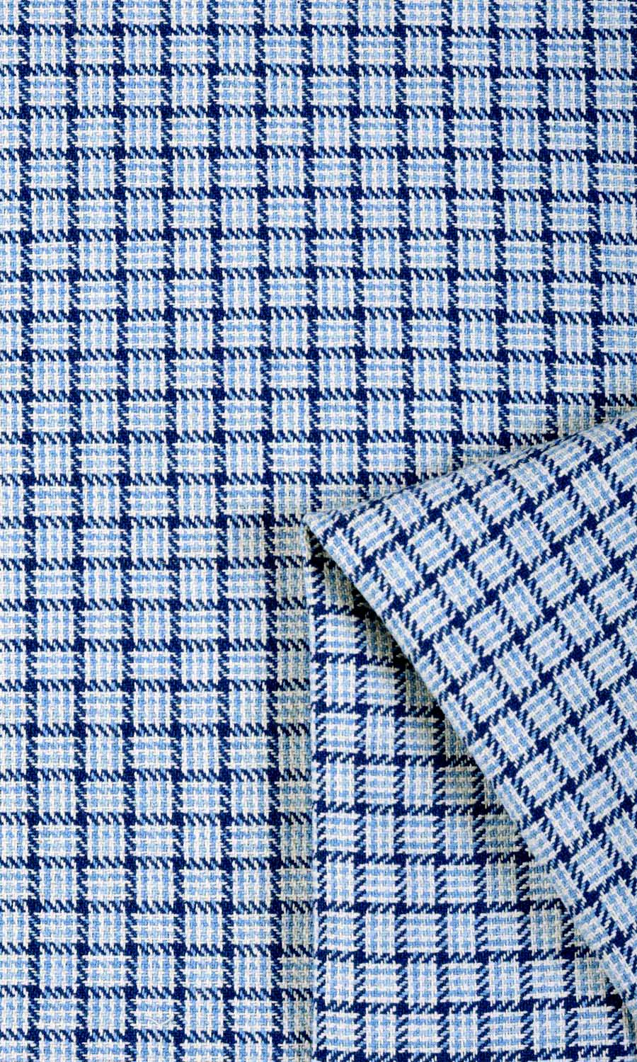 Basketweave Fabric Material By the Yard (Blue/ Sky Blue/ White)